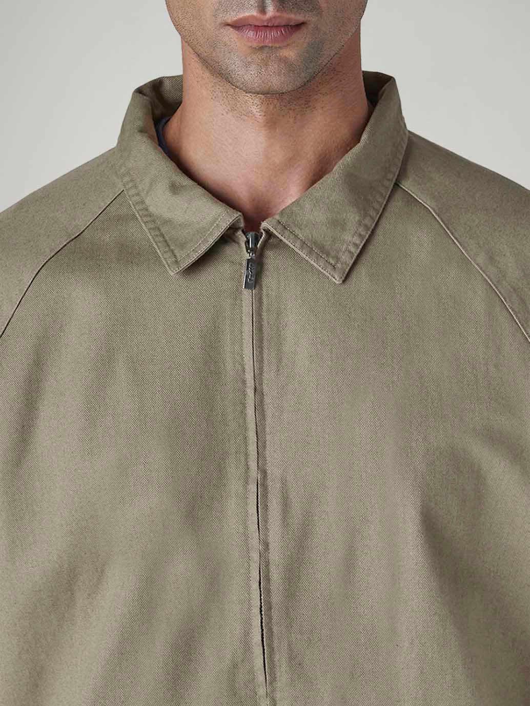 Men's Solid Khaki Jacket - 20 View