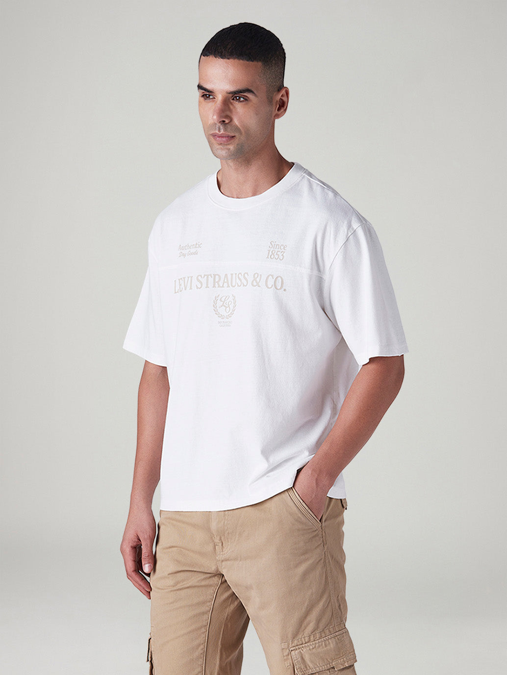 Men's Typographic Printed Regular Fit Jersey T-Shirt - Side View