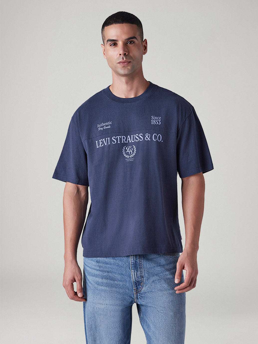 Men's Typography Regular Fit Jersey T-Shirt - Front View