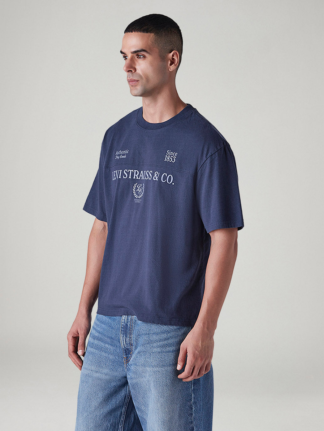 Men's Typography Regular Fit Jersey T-Shirt - Side View