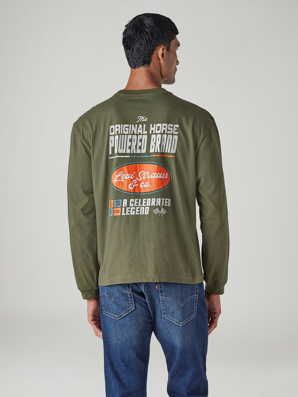 Men's Graphic Print Regular Fit Jersey T-Shirt - Back View