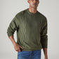 Men's Solid Olive Crew Neck Sweater - 20 View