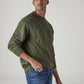 Men's Solid Olive Crew Neck Sweater - 20 View