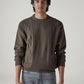 Men's Solid Brown Crew Neck Sweater - Front View