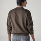 Men's Solid Brown Crew Neck Sweater - Back View