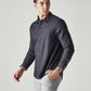 Men's Solid Slim Fit Oxford Redloop Shirt - Side View
