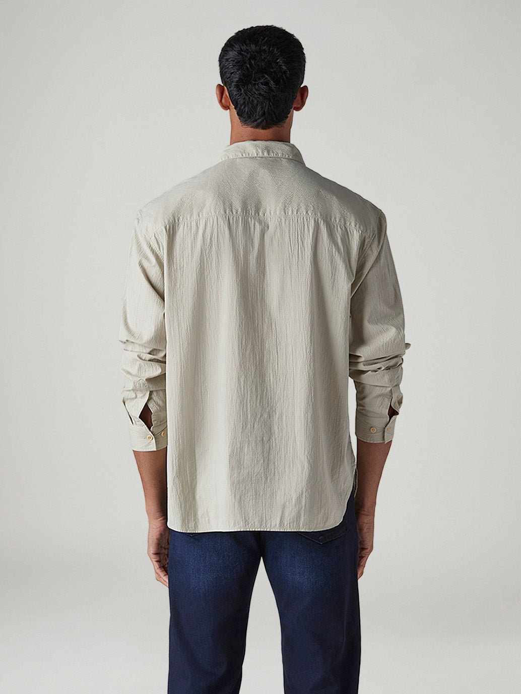 Men's Redloop Solid Slim Fit Shirt - Back View