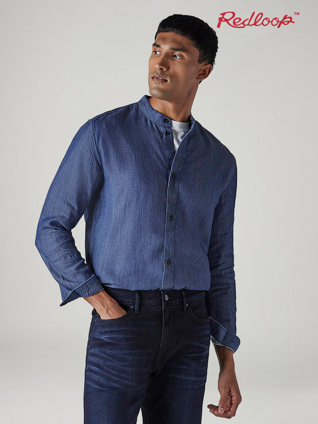 Men's Solid Slim Fit Redloop Shirt