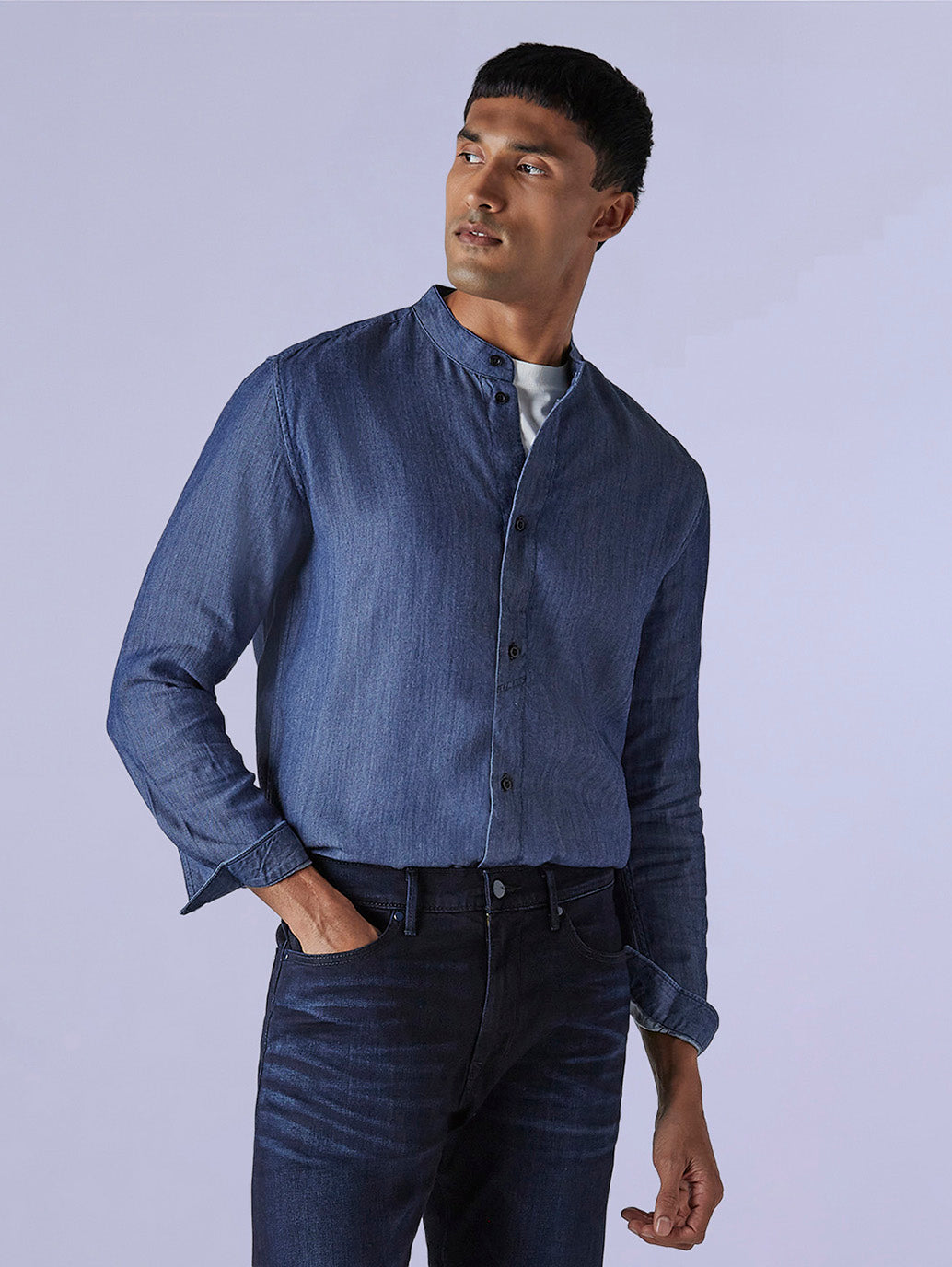 Men's Solid Slim Fit Redloop Shirt