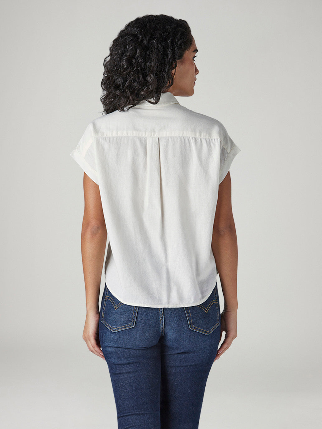 Women's Solid Regular Fit Shirt - Back View