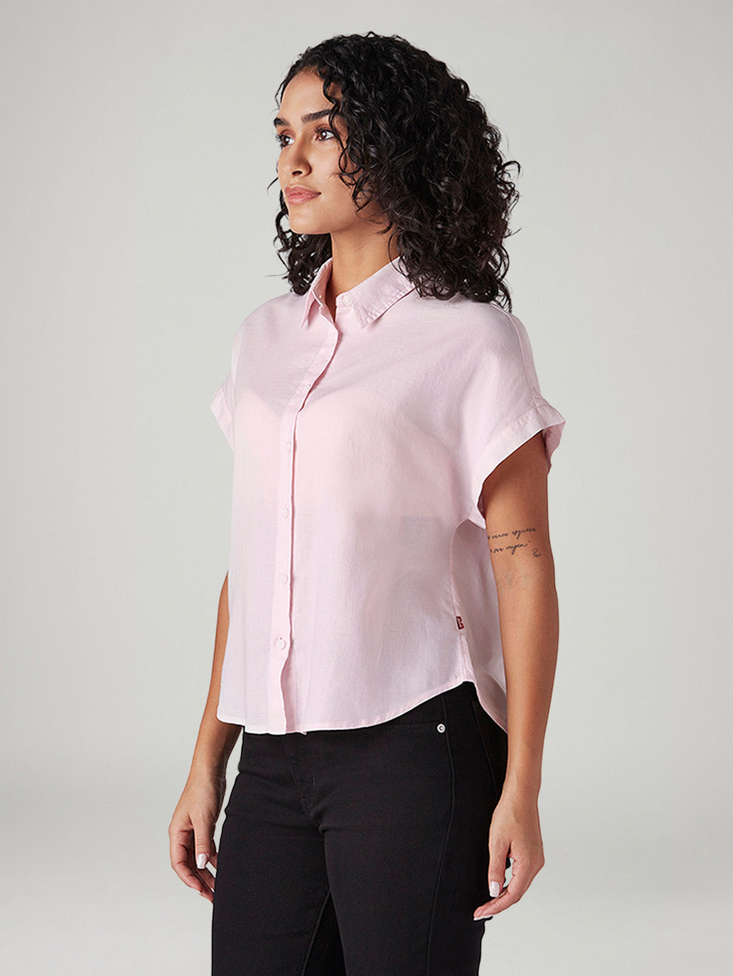 Women's Solid Regular Fit Shirt - Side View