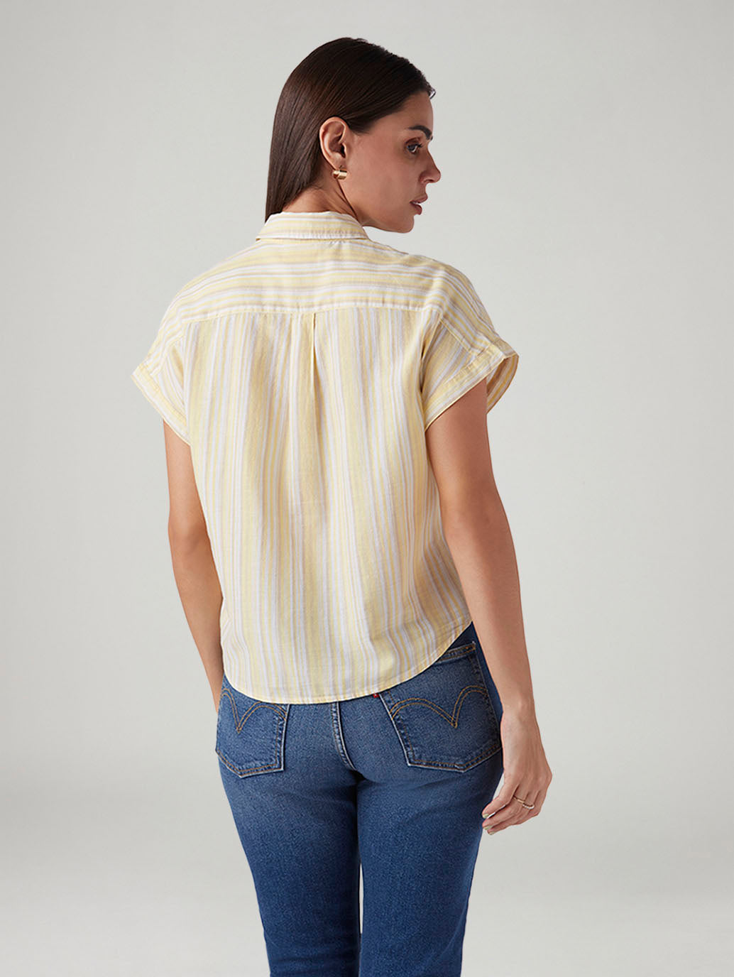 Women's Striped Regular Fit Shirt - Back View