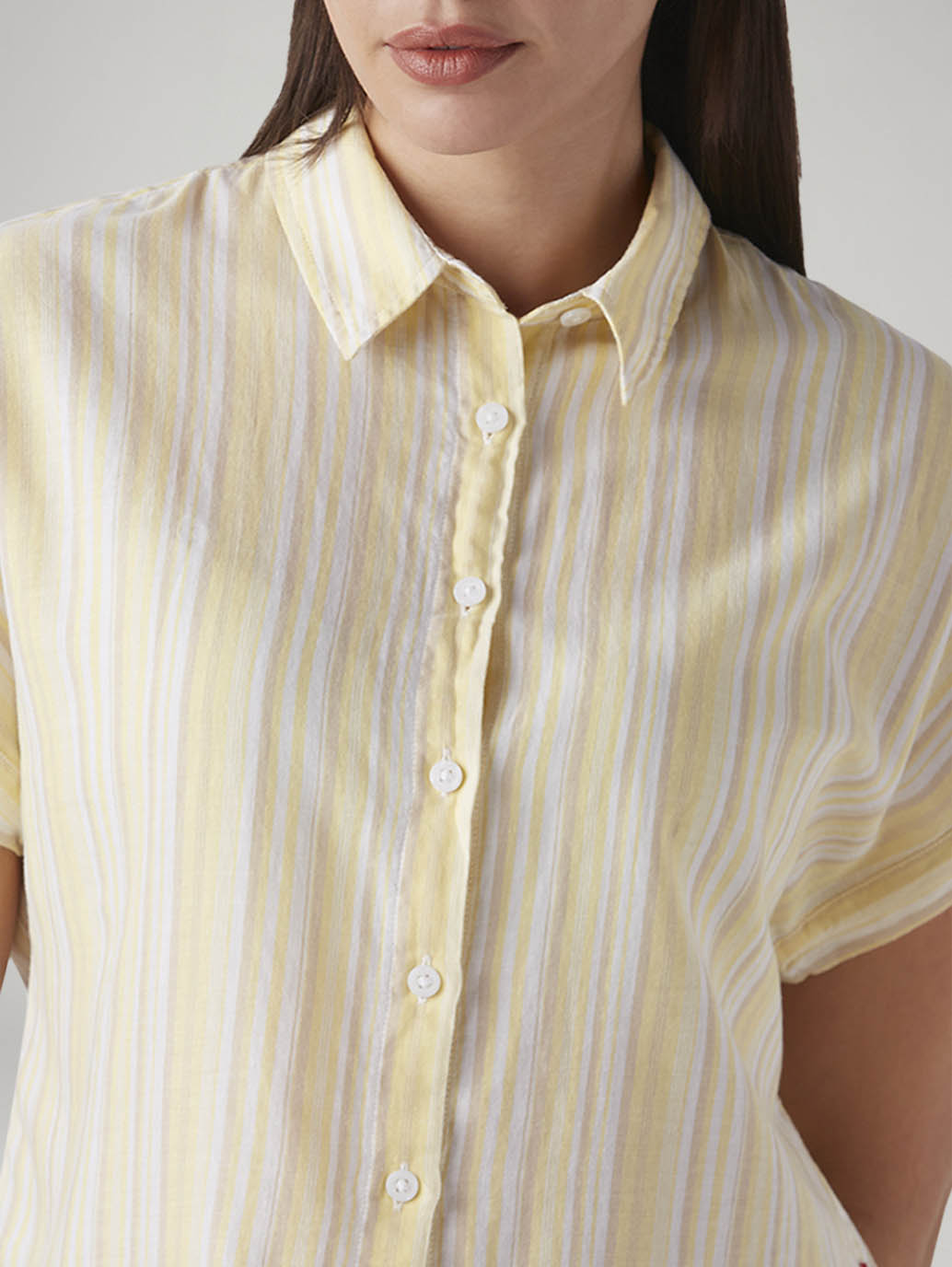 Women's Striped Regular Fit Shirt - Detail View