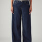Women's Dark Indigo Loose Fit Mid Rise Jeans - Front View