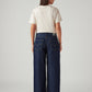 Women's Dark Indigo Loose Fit Mid Rise Jeans - Back View