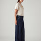 Women's Dark Indigo Loose Fit Mid Rise Jeans - Side View