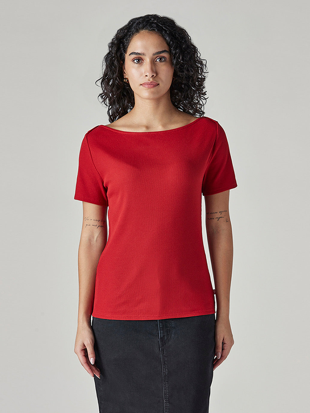 Women's Solid Slim Fit Ribbed Top - Front View