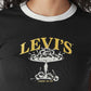 Women's Graphic Print Slim Fit Ribbed T-Shirt - Detail View