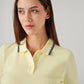 Women's Solid Regular Fit Ribbed Polo T-Shirt - 20 View