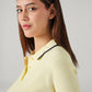 Women's Solid Regular Fit Ribbed Polo T-Shirt - 20 View