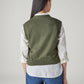 Women's Argyle Olive V-Neck Sweater - Back View