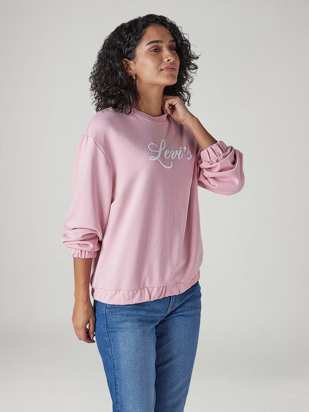 Women's Logo Printed Relaxed Fit Sweatshirt - Side View