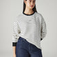 Women's Striped Crew Neck Sweatshirt - Styleshot View