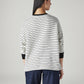 Women's Striped Crew Neck Sweatshirt - Back View