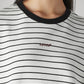 Women's Striped Crew Neck Sweatshirt - Detail View