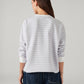 Women's Striped Relaxed Fit Sweatshirt - Back View