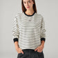 Women's Striped Relaxed Fit Sweatshirt - Styleshot View