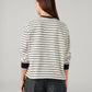 Women's Striped Relaxed Fit Sweatshirt - Back View