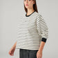 Women's Striped Relaxed Fit Sweatshirt - Side View