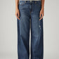 Women's Blue Ribcage Cinch Wide Leg Fit High Rise Jeans - Front View