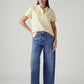 Women's Blue Ribcage Wide Leg Fit High Rise Jeans - Styleshot View