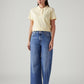 Women's Blue Ribcage Wide Leg Fit High Rise Jeans - Front View