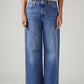 Women's Blue Ribcage Wide Leg Fit High Rise Jeans - Front View