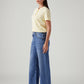 Women's Blue Ribcage Wide Leg Fit High Rise Jeans - Side View