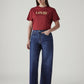 Women's Dark Indigo Wide Leg Fit High Rise Cinched Jeans - 20 View