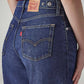 Women's Dark Indigo Wide Leg Fit High Rise Cinched Jeans - 20 View