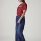 Women's Dark Indigo Wide Leg Fit High Rise Cinched Jeans - 20 View