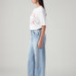 Women's Light Blue Wide Leg Fit High Rise Cinch Jeans - Side View