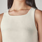 Women's Solid Slim Fit Ribbed T-Shirt - Detail View