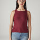 Women's Solid Slim Fit Ribbed Top - Front View