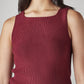 Women's Solid Slim Fit Ribbed Top - Detail View