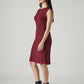 Women's Textured Regular Fit Ribbed Dress - Side View