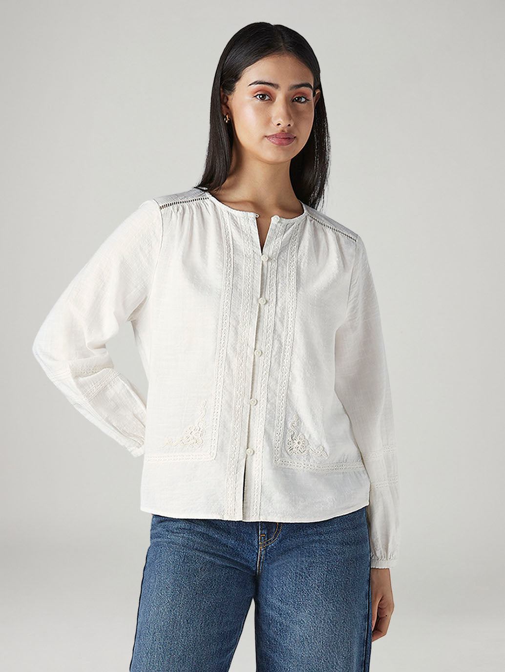 Women's Embroidered Regular Fit Top