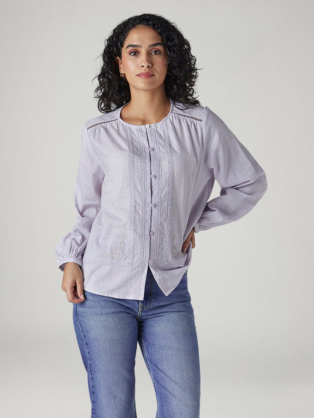 Women's Embroidered Regular Fit Top
