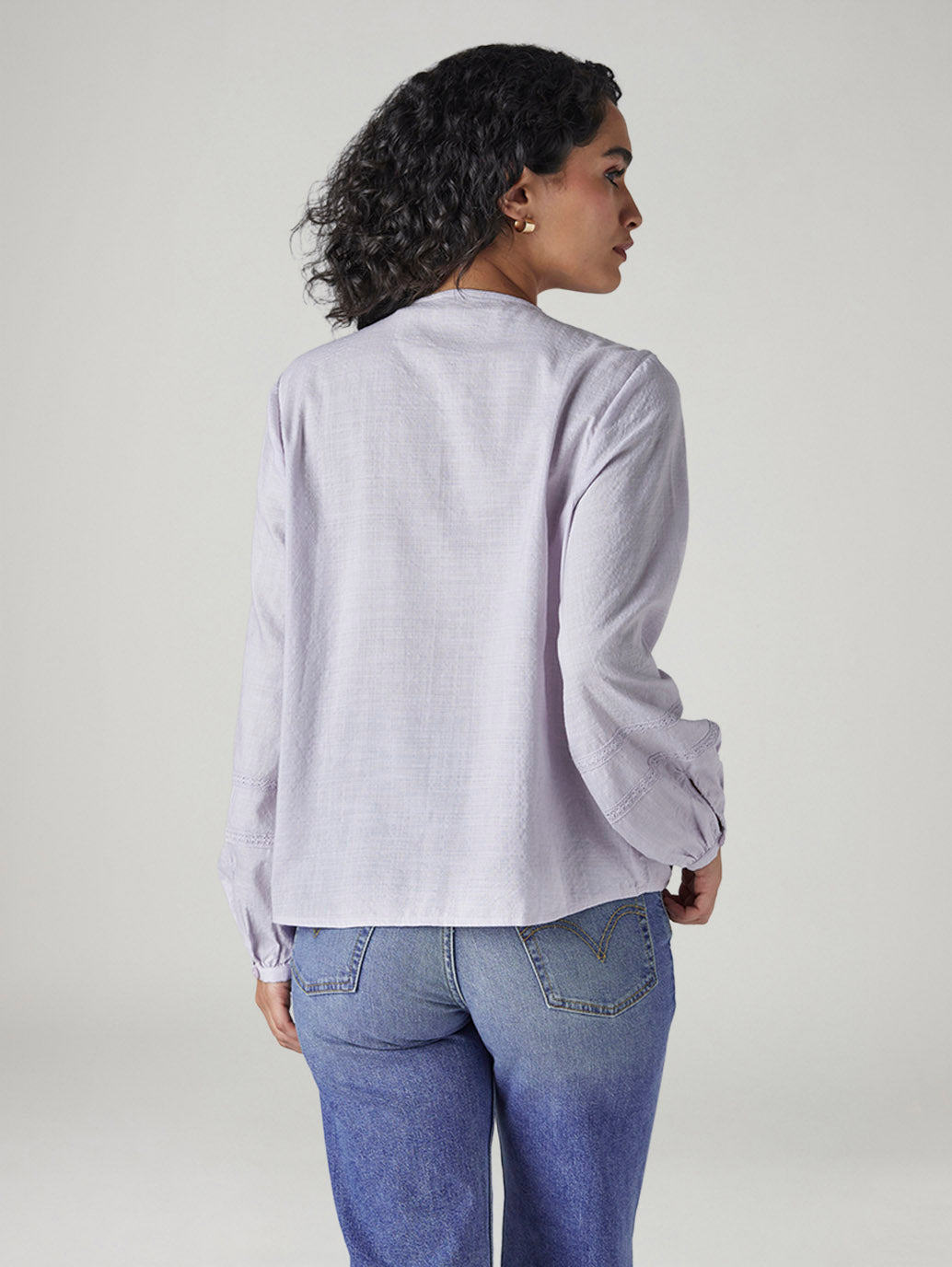 Women's Embroidered Regular Fit Top - Back View