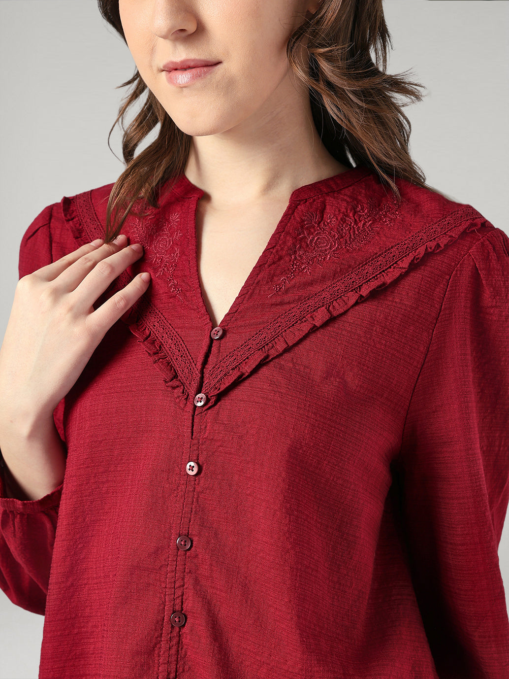 Women's Embroidered Regular Fit Top - 20 View